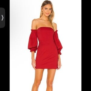 Revolve Song of Style Kerry Mini Dress in Cherry Red